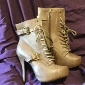 Brown heeled boots